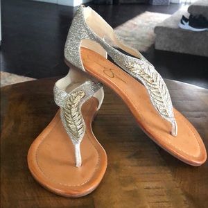 Jessica Simpson Sandler’s With Feather Sparkle